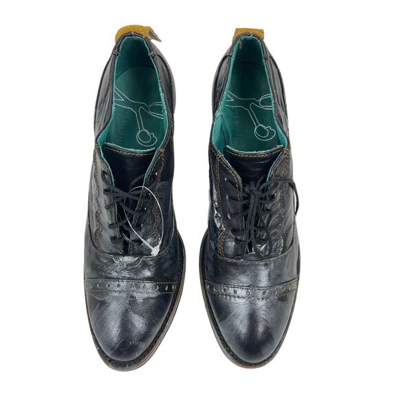 Pskaufman Crosswalk Oxford Ankle Boots Hand Paint Metallic Cap Toe Size 7 - Picture 2 of 10